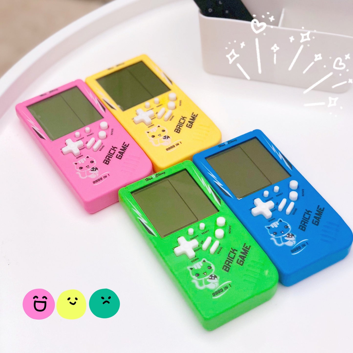 Retro Childhood Tetris Handheld Game Player Pink